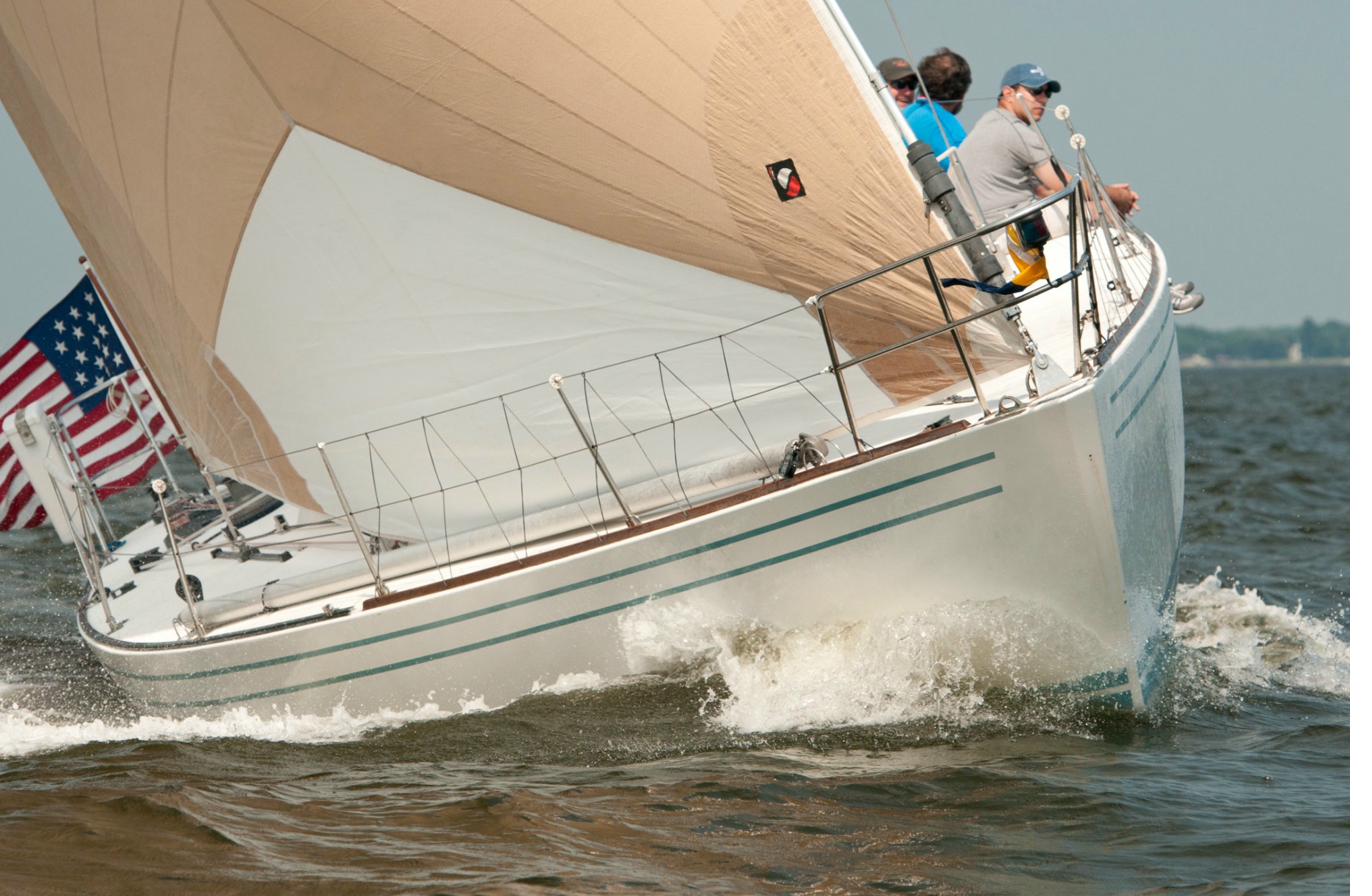 Frers 45 bow cutting through water