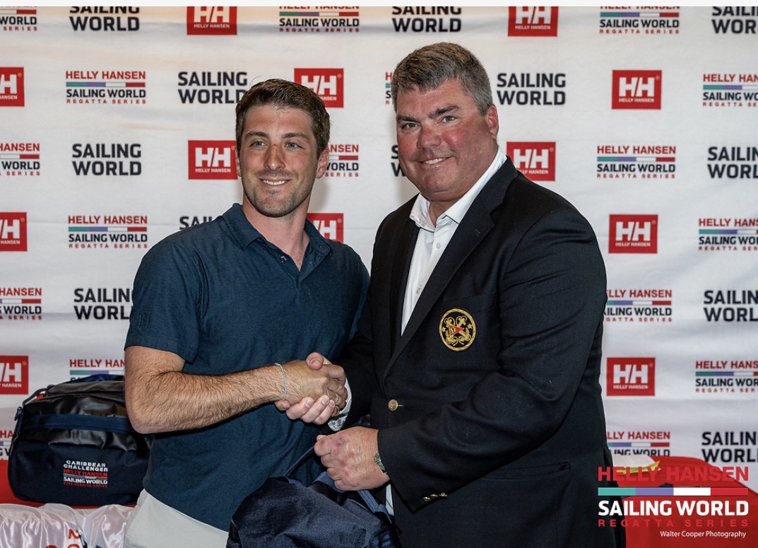 Captain Shane Kilberg at the awards ceremony for the Helly Hansen Sailing World Regatta in Annapolis